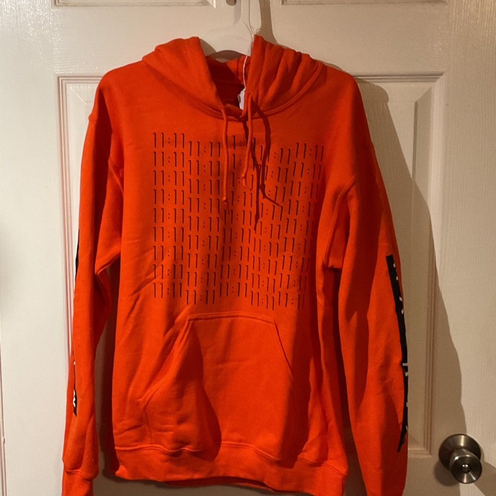 NWT Orange MALUMA Pullover Hoodie with Subtle Graphic